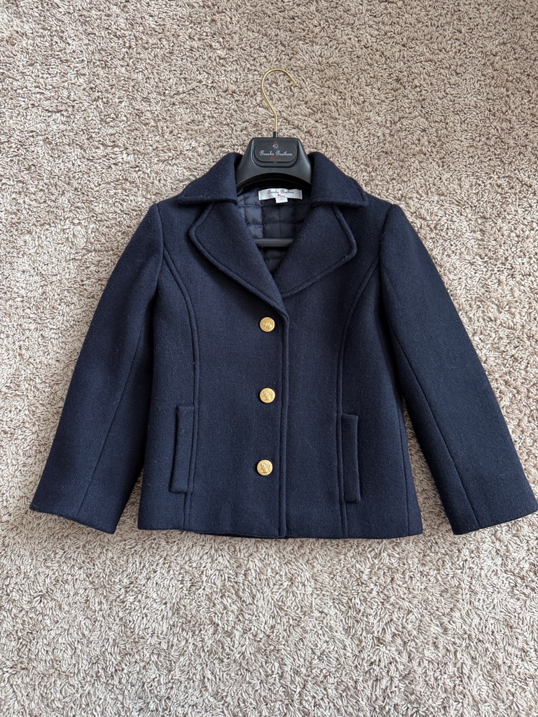 Brooks Brothers Navy Kids' Peacoat With Gold Buttons